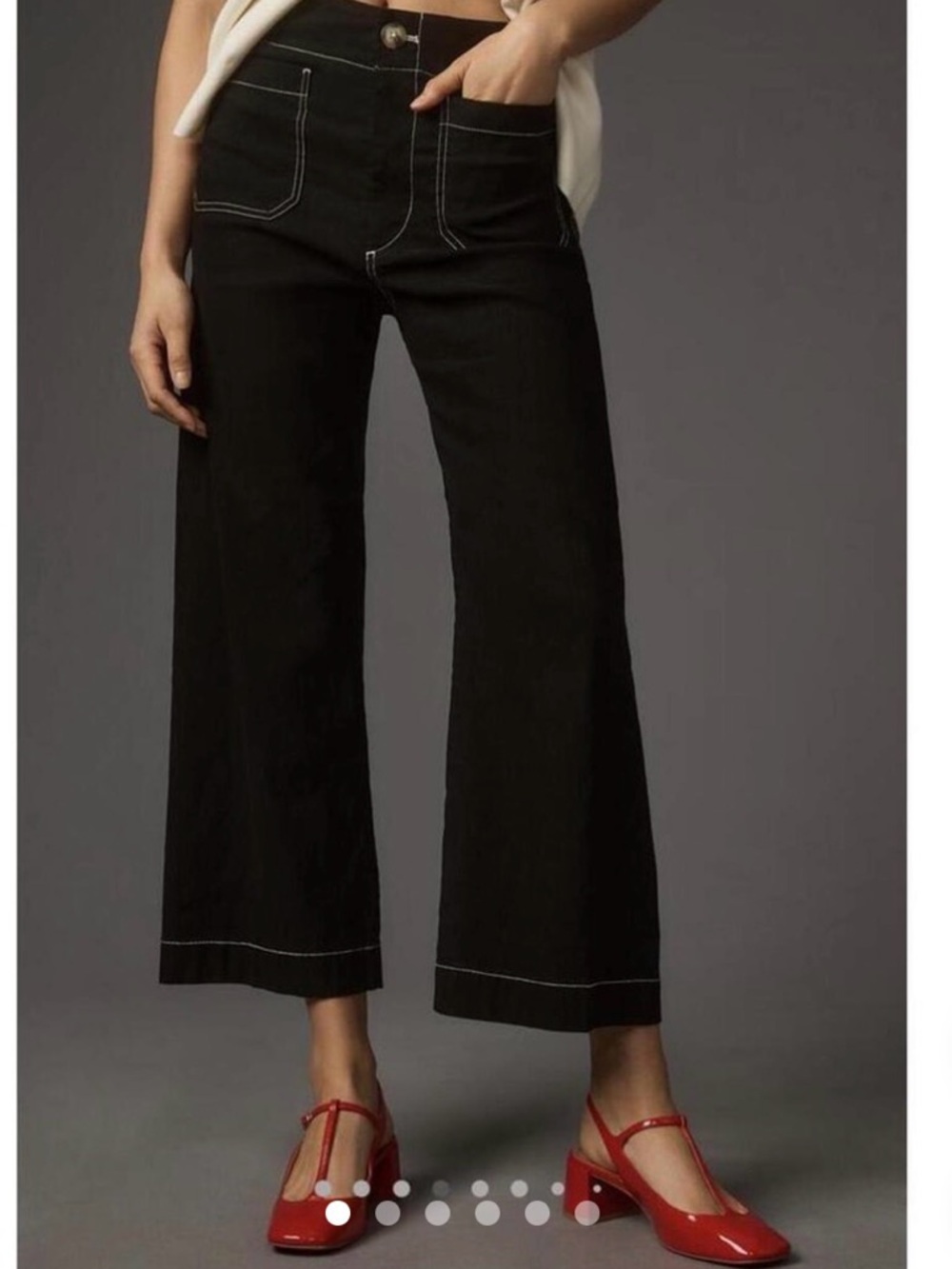 Maeve anthropologie Colette dark wide-Leg crop high waisted jeans size 3o